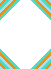 An abstract retro 70's style transparent boho corner border design element.