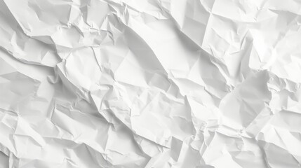 Fototapeta premium A high-resolution close-up of white crumpled paper, ideal for use as a textured background