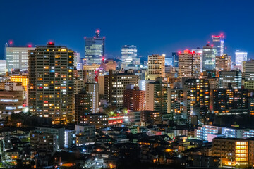 Naklejka premium 宮城県仙台市 仙台城跡から眺める仙台市の夜景