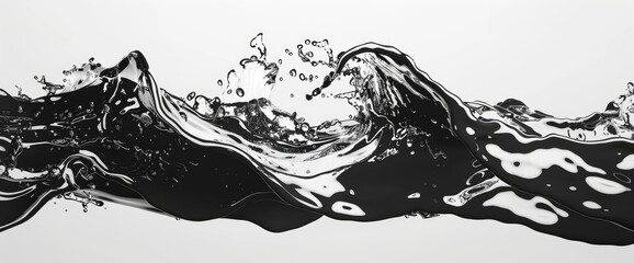 Fototapeta premium Black And White Abstract Water Designs, Cartoon