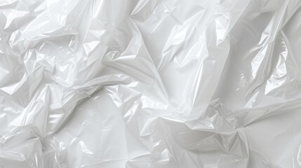Obraz premium A minimalist white background featuring a plastic cellophane bag with an abstract texture