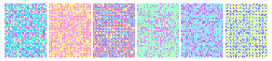 Circular colorful pattern set.