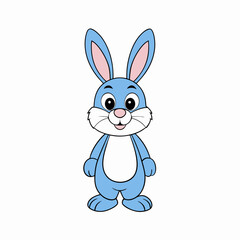 Bunny Rabbit Vector Illustration Cute Mascot Design