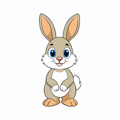 Bunny Rabbit Vector Illustration Cute Mascot Design