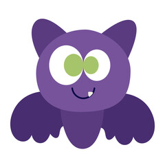 bat cartoon halloween icon.