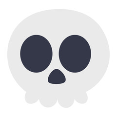 cartoon halloween skull icon.
