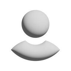 Vector flat illustration in grayscale. 3D avatar, user profile, person icon, gender neutral silhouette, profile picture. Suitable for social media profiles, icons, screensavers and as a template.