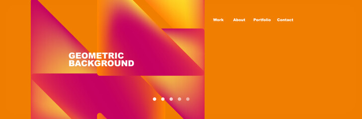 Colorful fluid gradient triangles and squares web site template. Vector Illustration For Wallpaper, Banner, Background, Card, Book Illustration, landing page