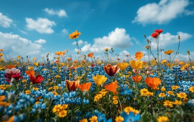 Obraz premium A meadow bursting with colorful blooms
