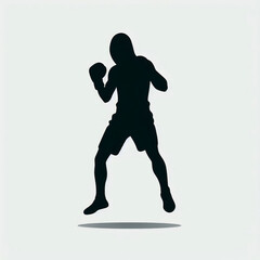 Naklejka premium black silhouette of a man wearing boxing gloves