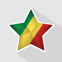 Republic of the Congo Flag Star Shape Icon