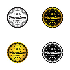 100 percent Premium Product Stamps of Best Quality Logo Design Vector