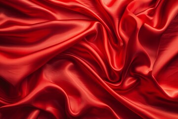 Elegant red silk fabric texture with soft waves