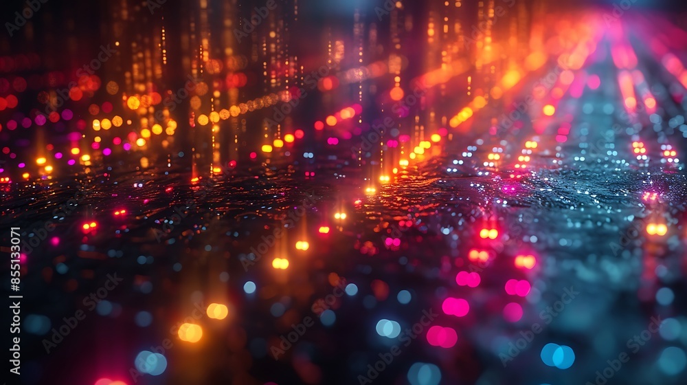 Aufkleber mesmerizing bokeh lights - a captivating display of vibrant colors and reflections