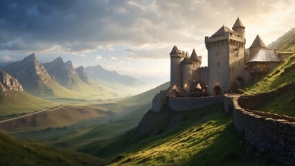 Fantasy game art old castle