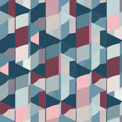 Geometric 3d shapes seamless pattern. Modern geometric texture design. Vector illustration. 