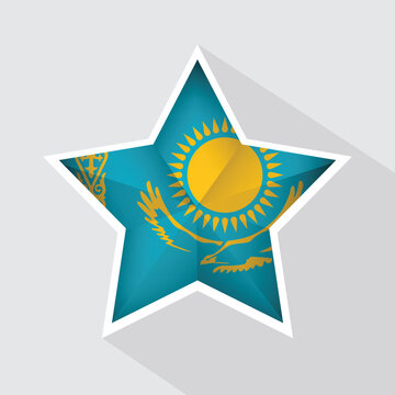 recommend clip art: Kazakhstan Flag Star Shape Icon