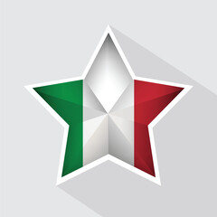 Italy Flag Star Shape Icon