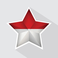 Indonesia Flag Star Shape Icon