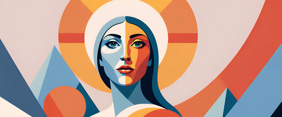 abstract and contemporary illustration with geometric shapes and patterns