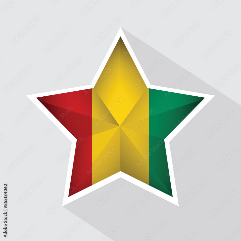 Wall mural Guinea Flag Star Shape Icon