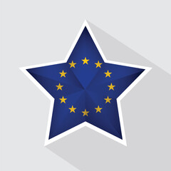 European Union Flag Star Shape Icon