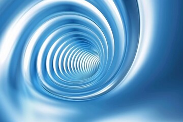 Fototapeta premium Blue spiral tunnel with concentric rings. Abstract infinite concept.