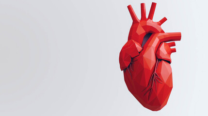 realistic illustration of a human heart, light background