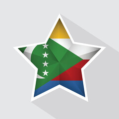 Comoros Flag Star Shape Icon