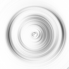 Black and white radial motion effect. Abstract rounded background. Grayscale curves and sphere. Monochrome gradient rings and circles wallpaper. Colorless texture backdrop and banner.