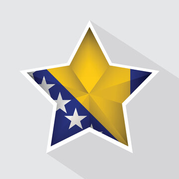 recommend clip art: Bosnia and Herzegovina Flag Star Shape Icon