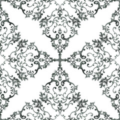 Seamless damask pattern. Old fashion pattern. Hand draw damask pattern. Textile ethnic pattern design