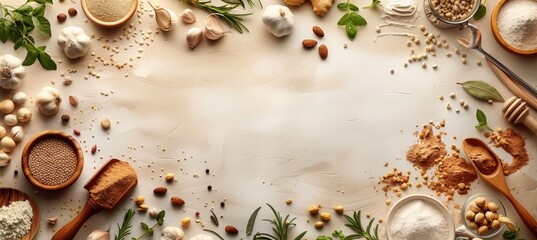 Horizontal Cooking Pattern Background with Utensils