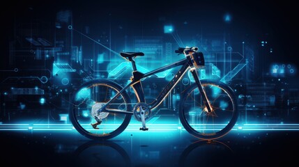 Futuristic modern technology bicycle abstract background