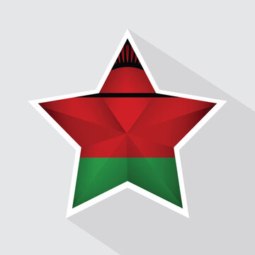 recommend clip art: Malawi Flag Star Shape Icon
