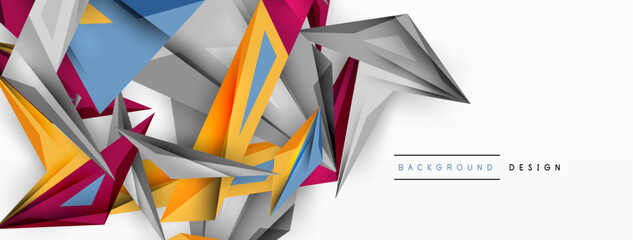 Minimal geometric abstract background. Low poly dynamic triangle design. Trendy techno business template for wallpaper, banner, background or landing