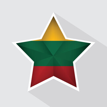 recommend clip art: Lithuania Flag Star Shape Icon