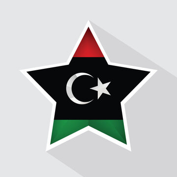 recommend clip art: Libya Flag Star Shape Icon