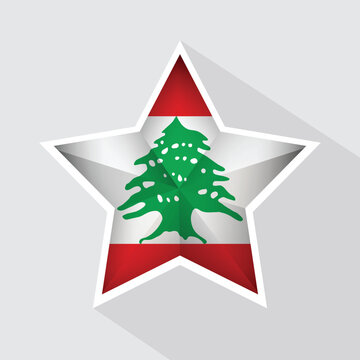 recommend clip art: Lebanon Flag Star Shape Icon