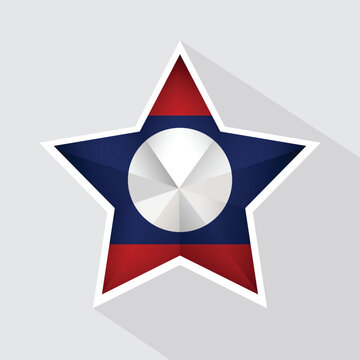 recommend clip art: Laos Flag Star Shape Icon