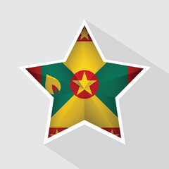 Grenada Flag Star Shape Icon