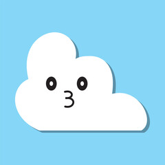 comic book style cartoon white cloud. isolated on sky background. Vector illustration. EPS 10 