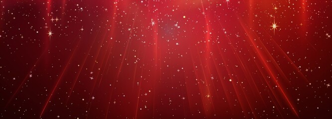 Obraz premium Red And White Abstract Background With Stars And Light Streaks