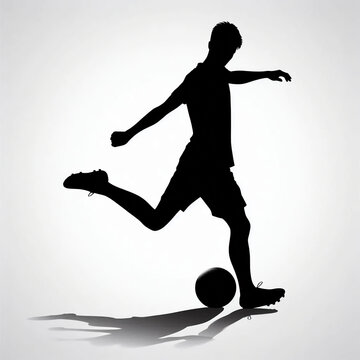 recommend clip art: Black silhouette of a guy kicking a ball