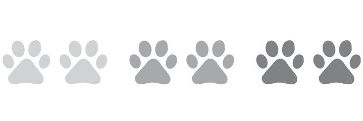 Different animal paw print vector illustrations