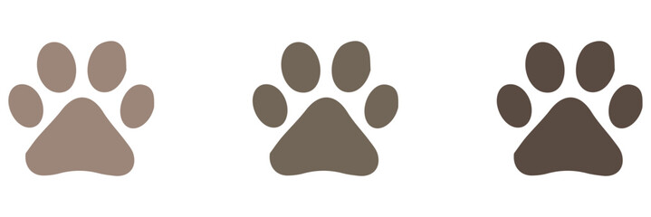 Different animal paw print vector illustrations