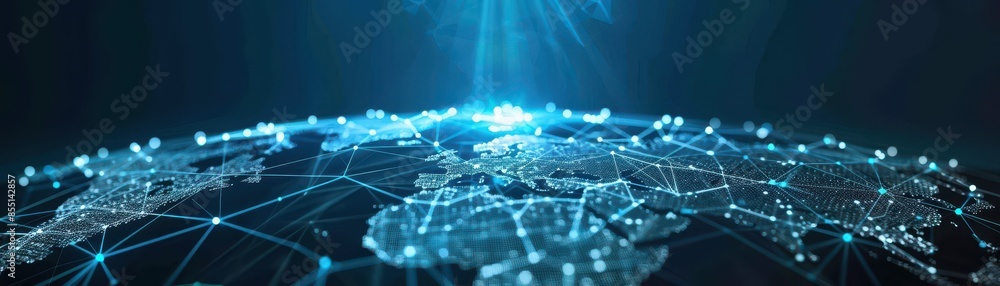 Poster global network, abstract data background