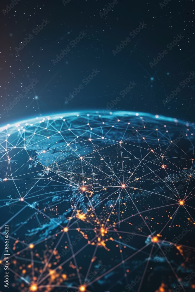Poster global network, abstract data background