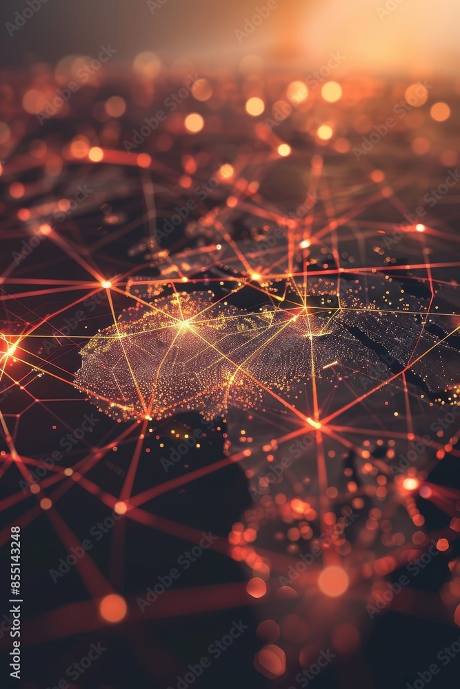 Poster global network, abstract data background
