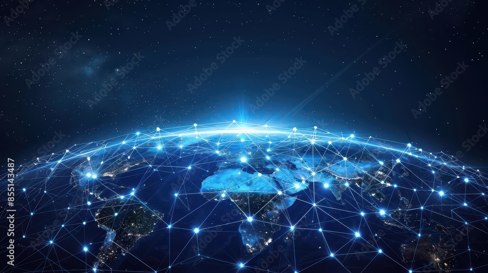 Poster global network, abstract data background